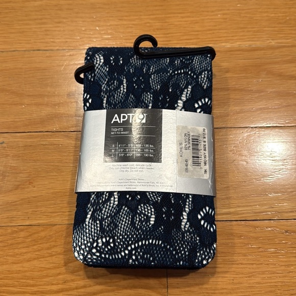 NWT Apt.9 navy blue tights net-to-waist size small. - Picture 5 of 6